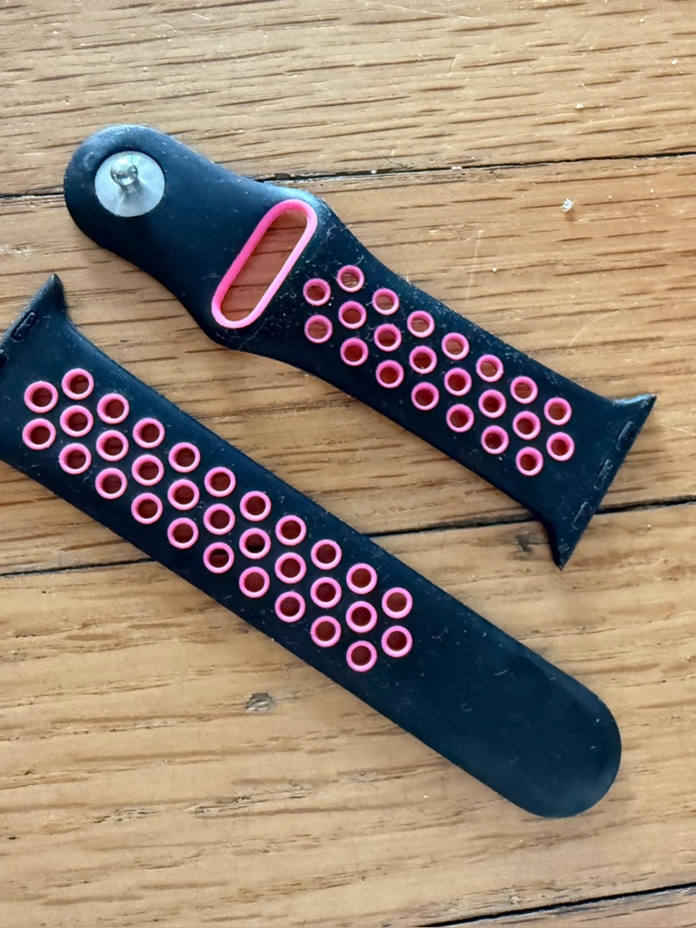 Black and Pink Sport Watch Band Replacement - Compatible Silicone Strap
